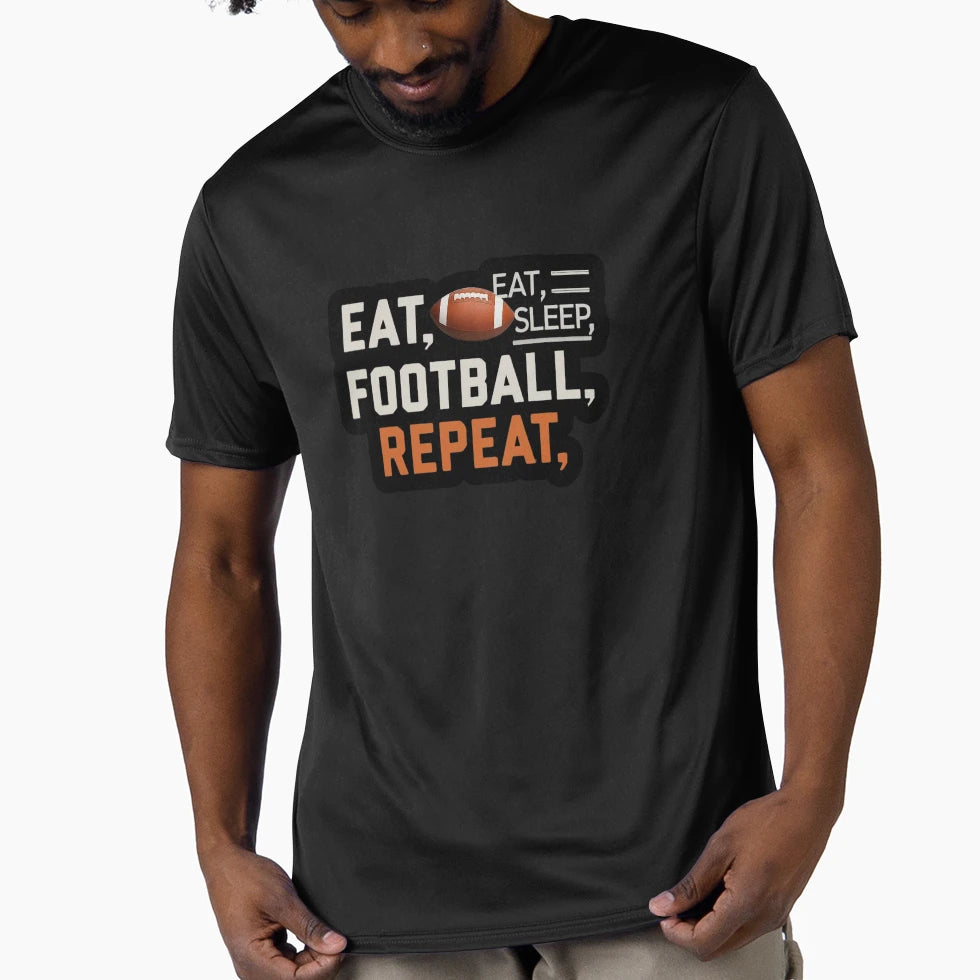 Eat Sleep Football Repeat T-Shirt - Streetwear Style for Adults - T-Shirt, Sweatshirt, Hoodie