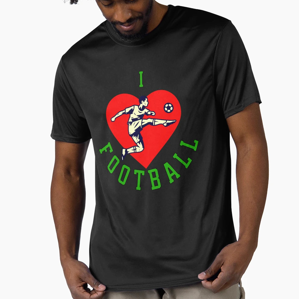 I Love Football Striker Heart T-Shirt - Aesthetic Graphic for Adults - T-Shirt, Sweatshirt, Hoodie