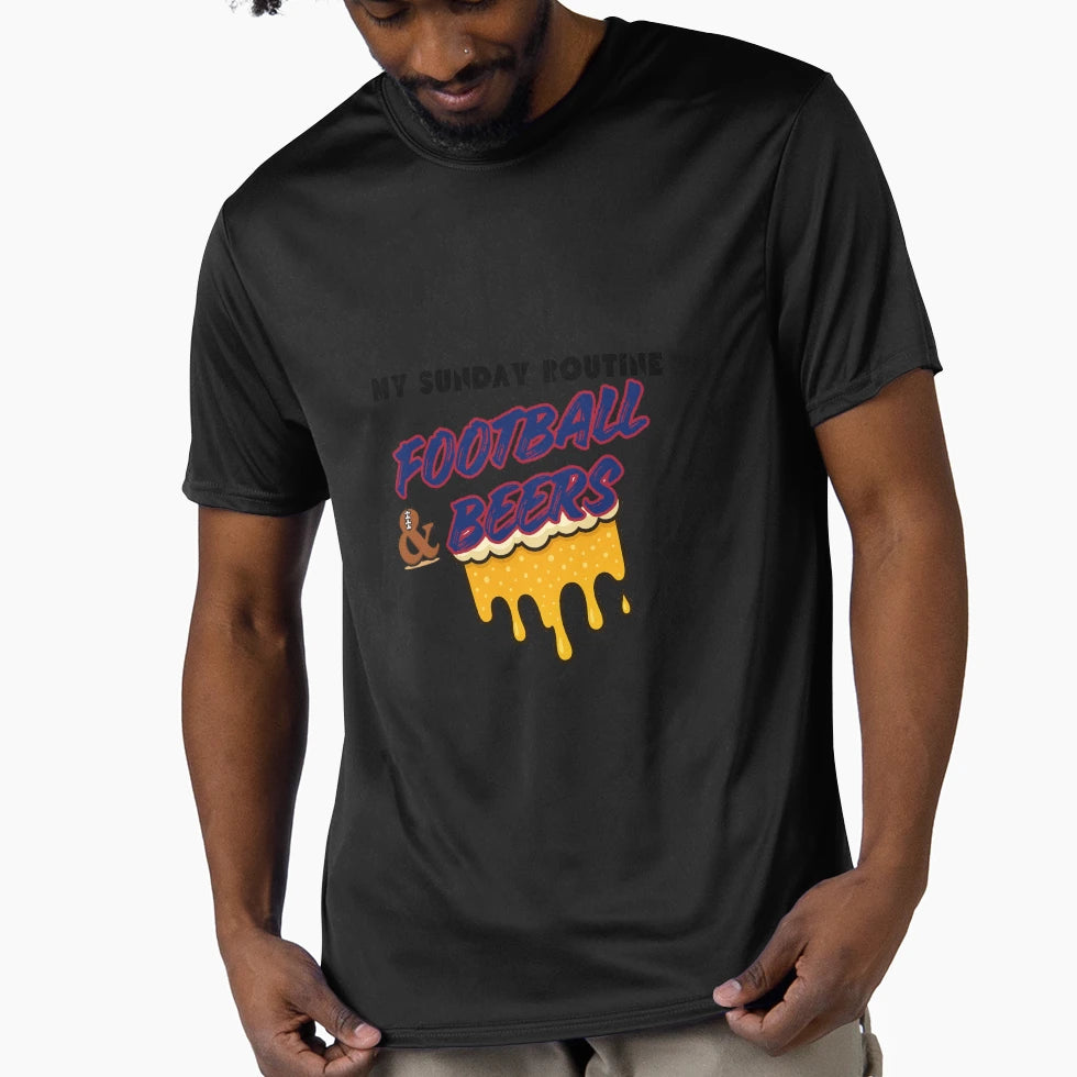 Giants Sunday Football Beers Routine T-Shirt - Unique Graphic for Adults - T-Shirt, Sweatshirt, Hoodie