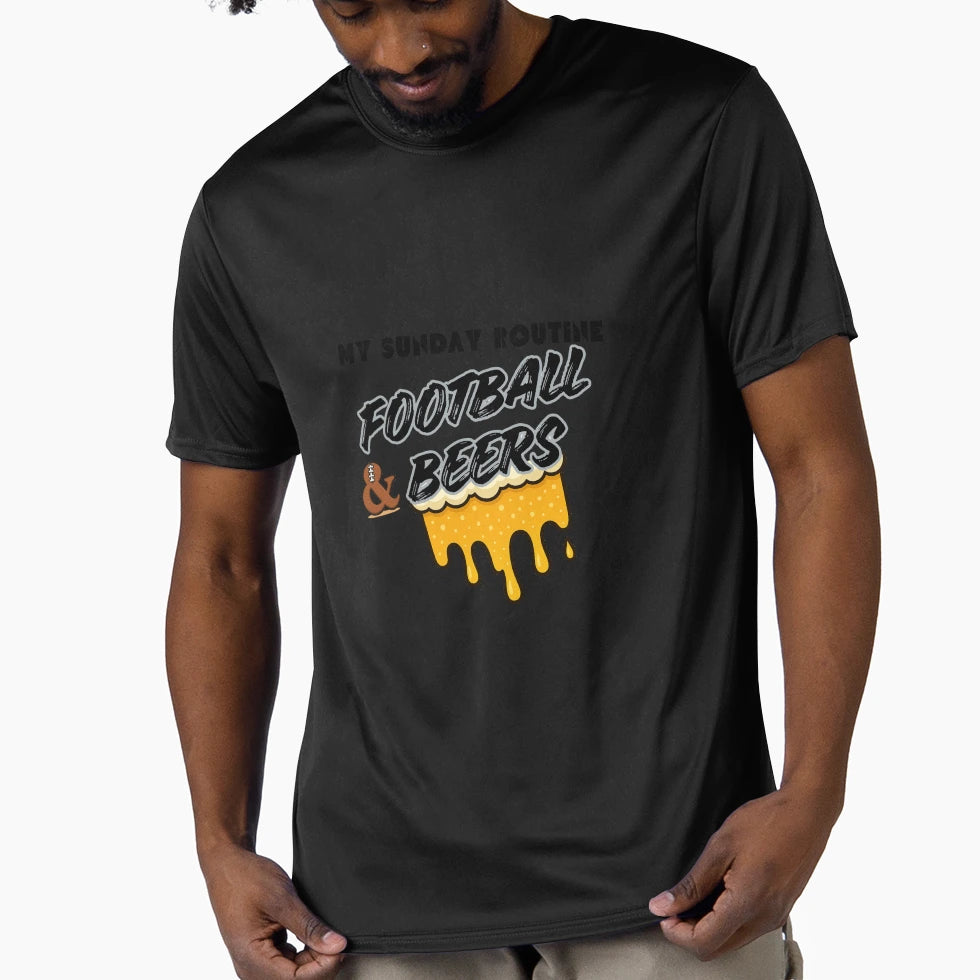 Raiders Sunday Routine Football Beers Fan T-Shirt - Graphic Print Unisex - T-Shirt, Sweatshirt, Hoodie