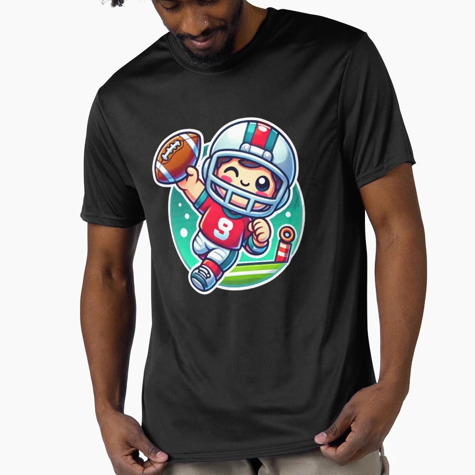 Adorable Football Player Scores T-Shirt - Trendy Graphic for Adults - T-Shirt, Sweatshirt, Hoodie
