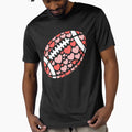 Heart Patterned Football T-Shirt - Custom Art Print Unisex - T-Shirt, Sweatshirt, Hoodie
