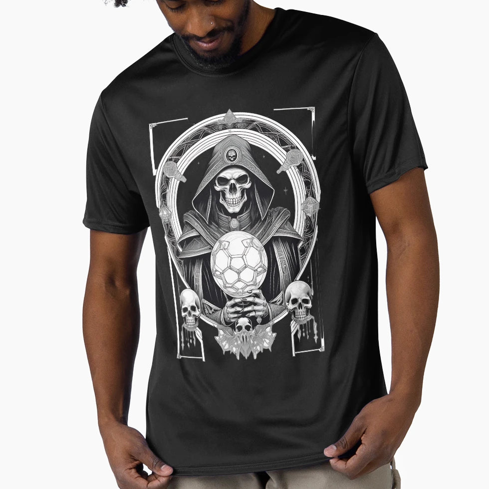 Gothic Lich Necromancer Crystal Ball T-Shirt - Custom Art Print for Adults - T-Shirt, Sweatshirt, Hoodie