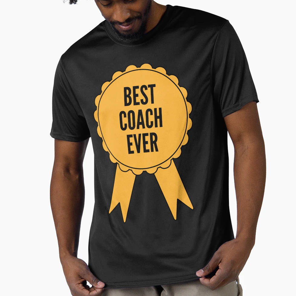 Best Coach Ever Gold Medal T-Shirt - Custom Art Print for Adults - T-Shirt, Sweatshirt, Hoodie