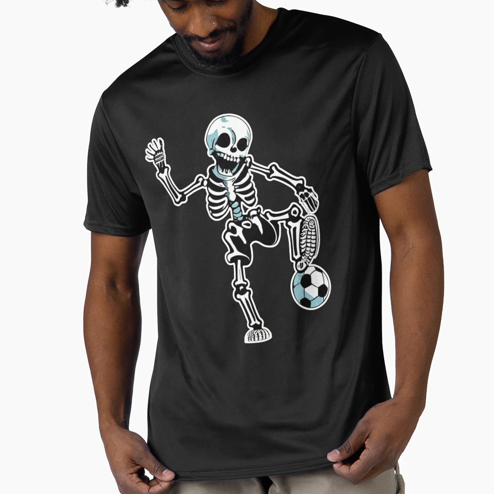 Skeleton Halloween Soccer Player T-Shirt - Aesthetic Graphic for Adults - T-Shirt, Sweatshirt, Hoodie
