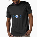 Blue Neon Soccer Heartbeat Pulse High T-Shirt - Unique Graphic Unisex - T-Shirt, Sweatshirt, Hoodie