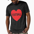 Love Football Heart T-Shirt - Graphic Print Unisex - T-Shirt, Sweatshirt, Hoodie