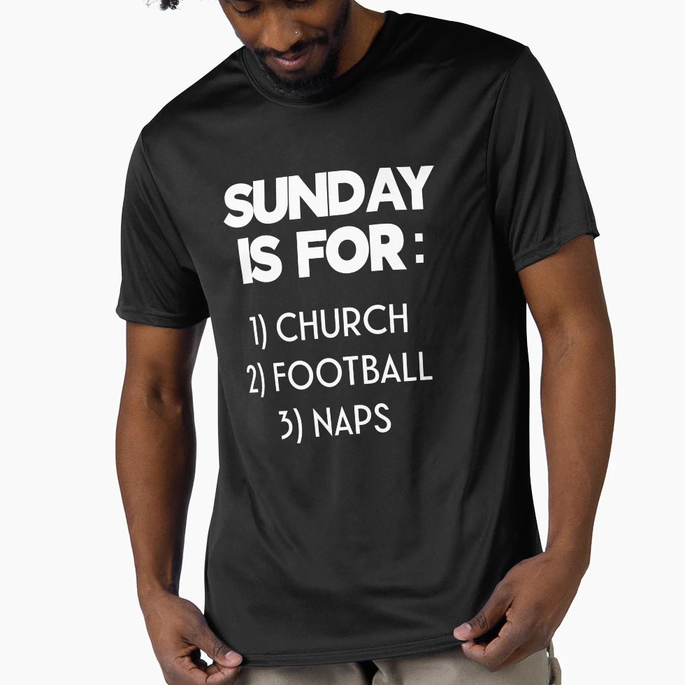 Sunday Church Football Nap Funny T-Shirt - Streetwear Style Unisex - T-Shirt, Sweatshirt, Hoodie