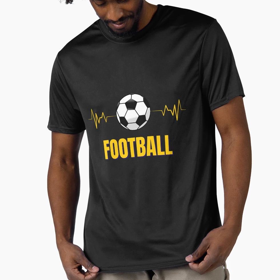 Football Heartbeat Soccer Pulse Fan Gift T-Shirt - Graphic Print Unisex - T-Shirt, Sweatshirt, Hoodie