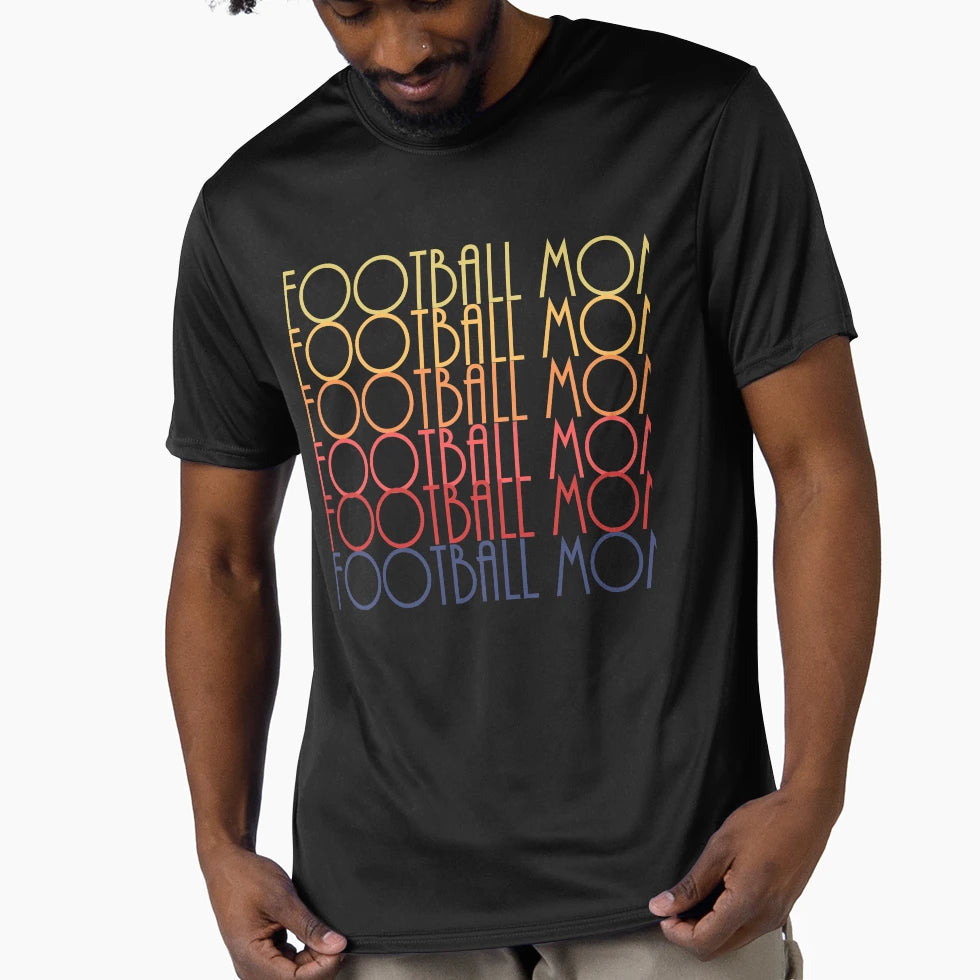 Football Mom Sunset Colors T-Shirt - Unique Graphic Unisex - T-Shirt, Sweatshirt, Hoodie