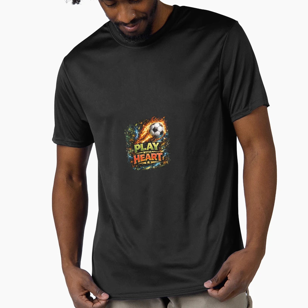 Play Heart Soccer Motivation Colorful T-Shirt - Graphic Print Men Women - T-Shirt, Sweatshirt, Hoodie