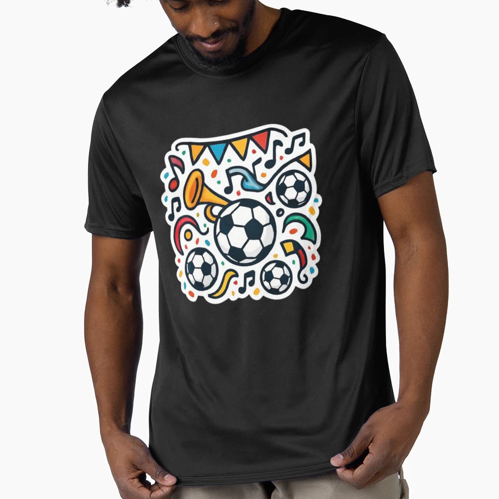 Cartoon Football Celebration T-Shirt - Casual Everyday Wear for Adults - T-Shirt, Sweatshirt, Hoodie