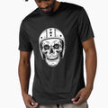 White And Black Skull Helmet T-Shirt - Minimalist Print for Adults - T-Shirt, Sweatshirt, Hoodie