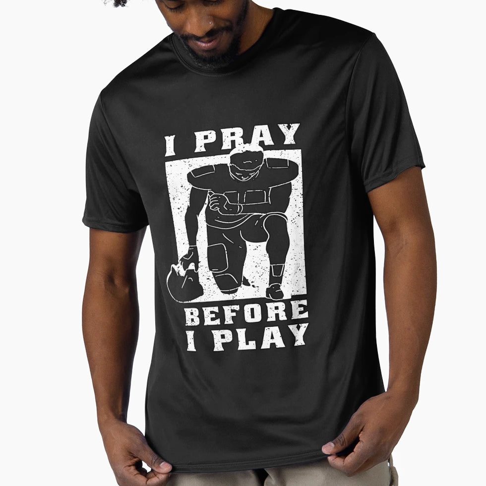 Simple Elegant Football I Pray T-Shirt - Casual Everyday Wear Unisex - T-Shirt, Sweatshirt, Hoodie