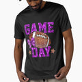 Glitter Football Mom Game Day Purple Stars T-Shirt - Graphic Print Unisex - T-Shirt, Sweatshirt, Hoodie