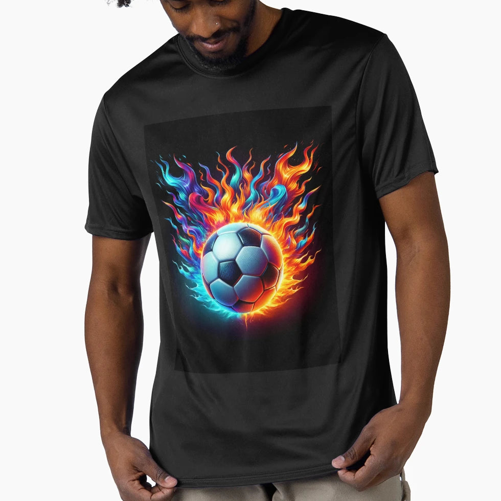 Burning Football Soccer T-Shirt - Aesthetic Graphic Men Women - T-Shirt, Sweatshirt, Hoodie
