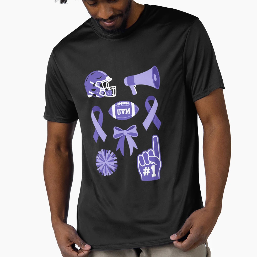 Purple Football Cheer Pancreatic T-Shirt - Casual Everyday Wear Men Women - T-Shirt, Sweatshirt, Hoodie