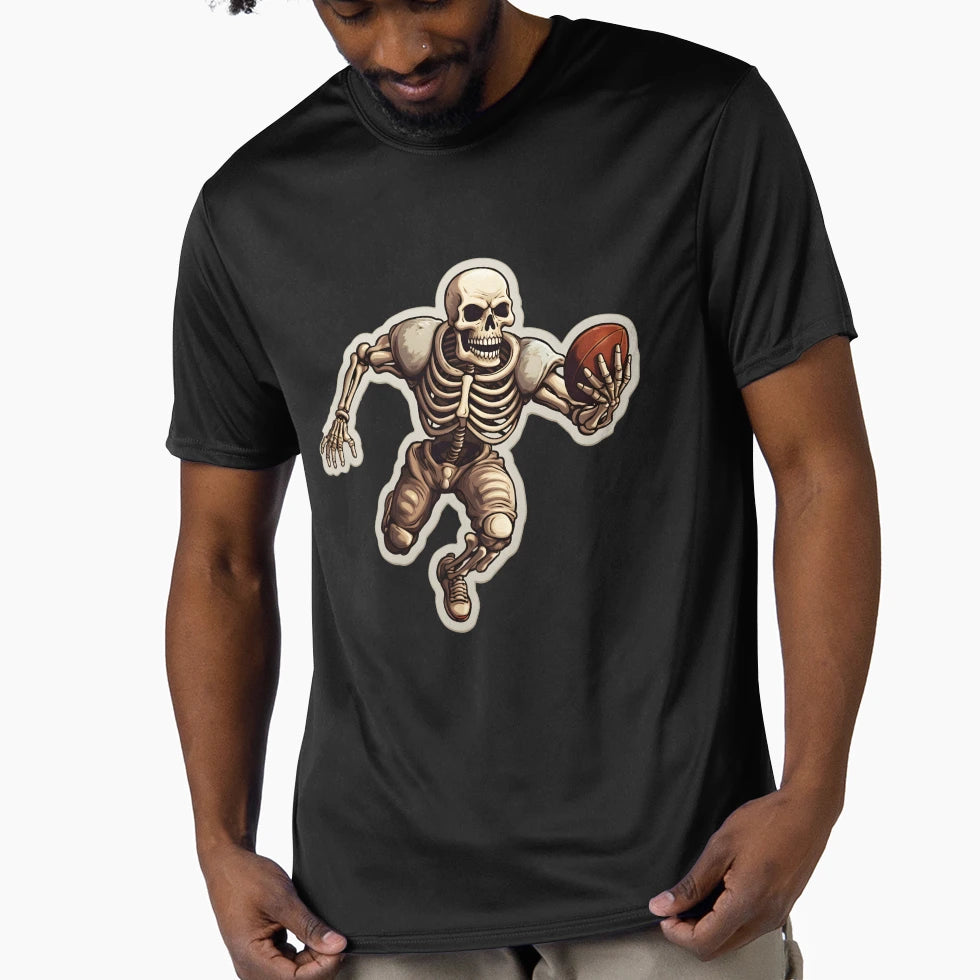 Skeleton Football Player Skeleton T-Shirt - Trendy Graphic for Adults - T-Shirt, Sweatshirt, Hoodie