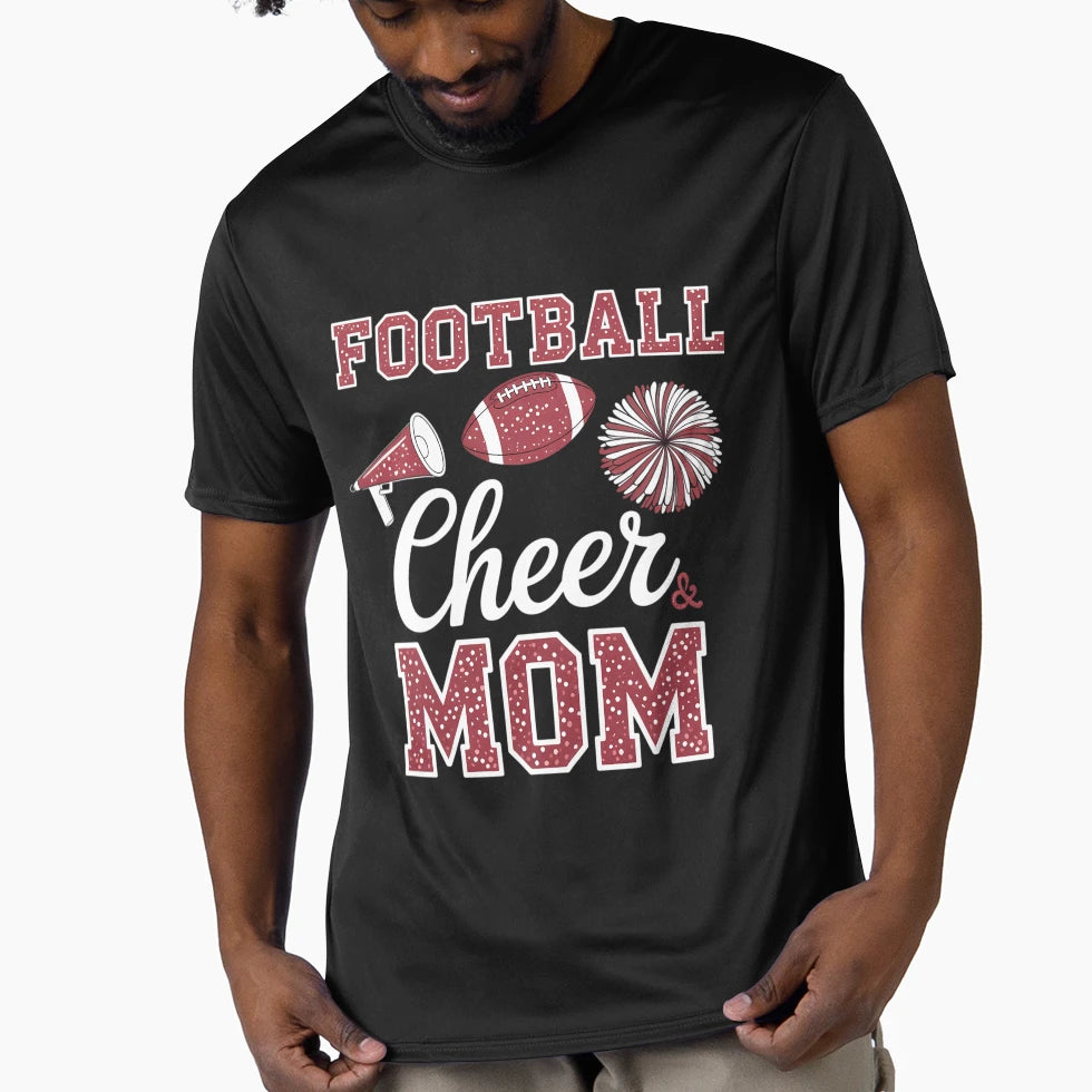 Loud Proud Football And Cheer Mom T-Shirt - Minimalist Print Men Women - T-Shirt, Sweatshirt, Hoodie