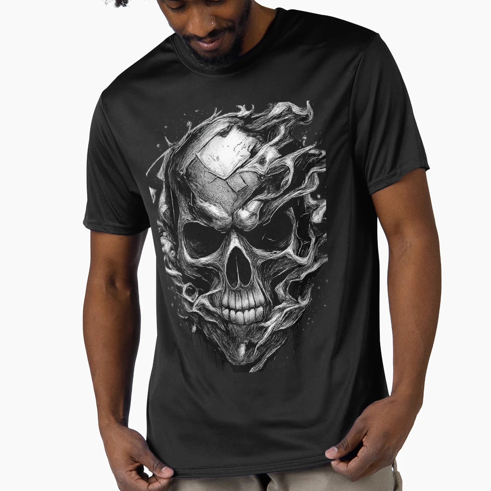 Dark Gothic Skull Illustration T-Shirt - Novelty Apparel Men Women - T-Shirt, Sweatshirt, Hoodie