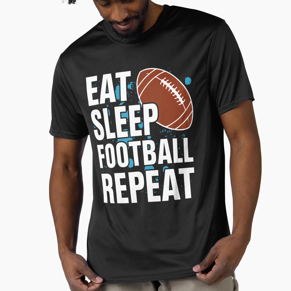 Eat Sleep Football Repeat American T-Shirt - Trendy Graphic Men Women - T-Shirt, Sweatshirt, Hoodie