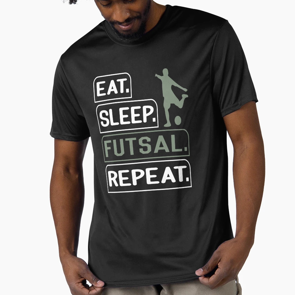 Eat Sleep Futsal Repeat T-Shirt - Trendy Graphic Men Women - T-Shirt, Sweatshirt, Hoodie