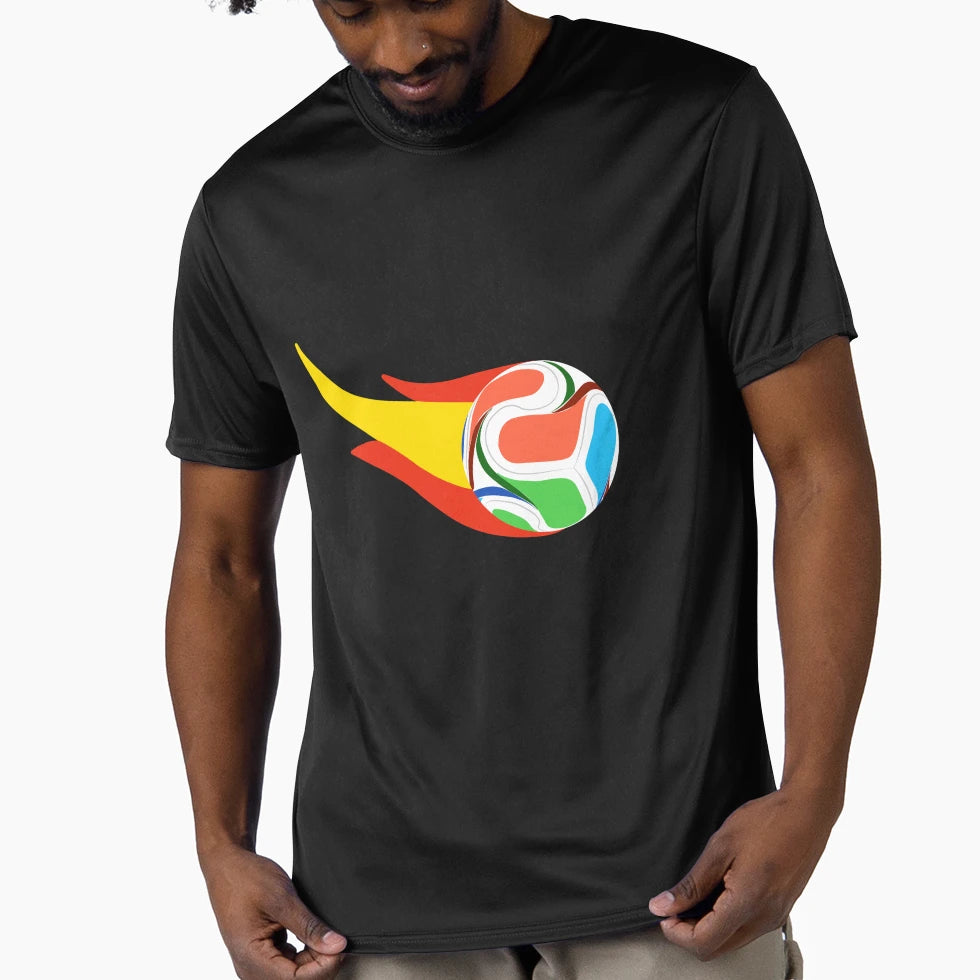Spain Flaming Soccer Ball World Cup T-Shirt - Aesthetic Graphic Men Women - T-Shirt, Sweatshirt, Hoodie