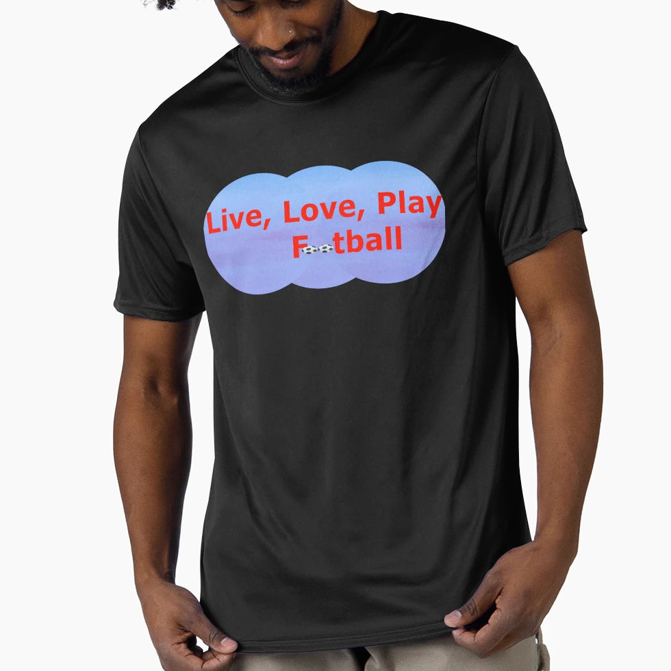 Live Love Play Football T-Shirt - Minimalist Print for Adults - T-Shirt, Sweatshirt, Hoodie