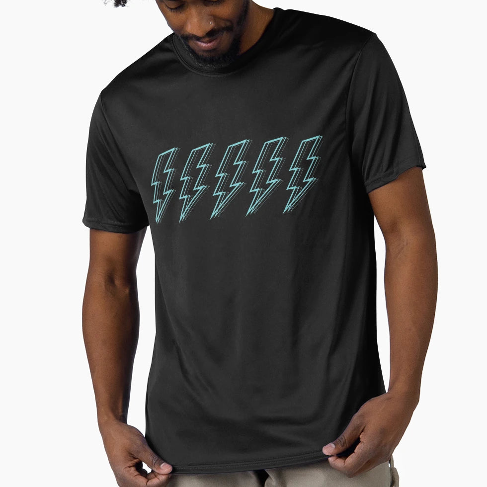 Turquoise Lightning Bolts T-Shirt - Streetwear Style Unisex - T-Shirt, Sweatshirt, Hoodie