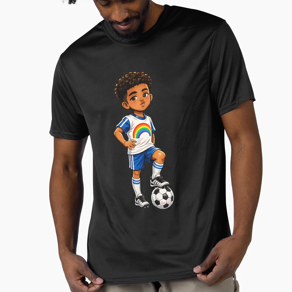 Gay Football Pride Rainbow Soccer T-Shirt - Unique Graphic Men Women - T-Shirt, Sweatshirt, Hoodie