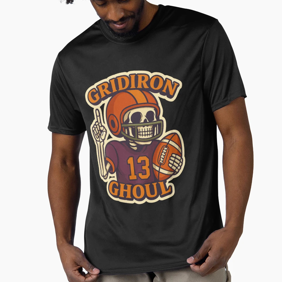 Gridiron Ghoul Spooky Football T-Shirt - Casual Everyday Wear Unisex - T-Shirt, Sweatshirt, Hoodie