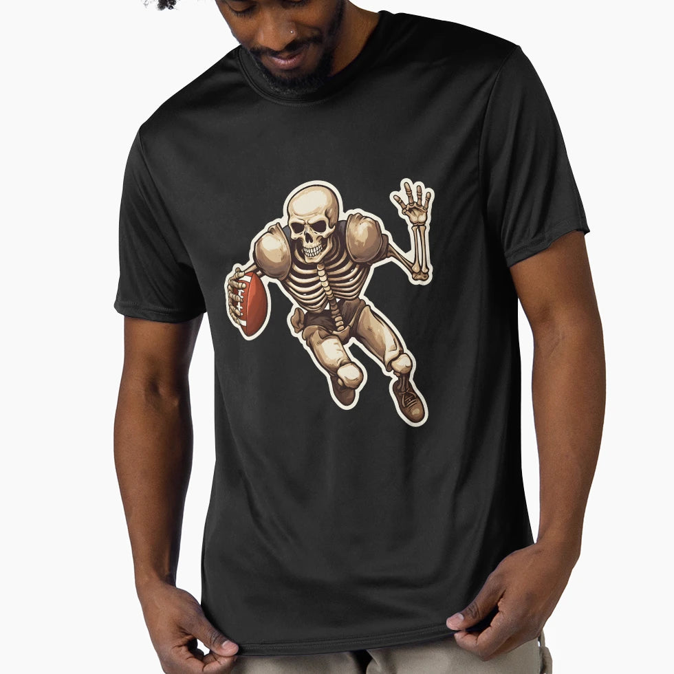 Skeleton Football Player Skeleton T-Shirt - Fun Novelty Design Unisex - T-Shirt, Sweatshirt, Hoodie