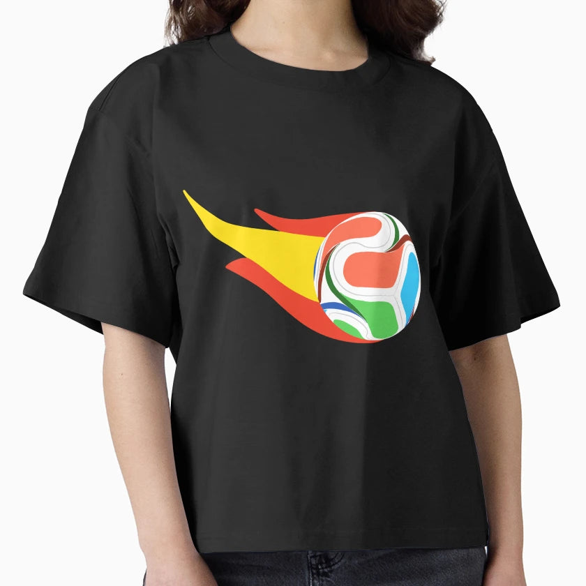 Spain Flaming Soccer Ball World Cup T-Shirt - Minimalist Print Men Women - T-Shirt, Sweatshirt, Hoodie