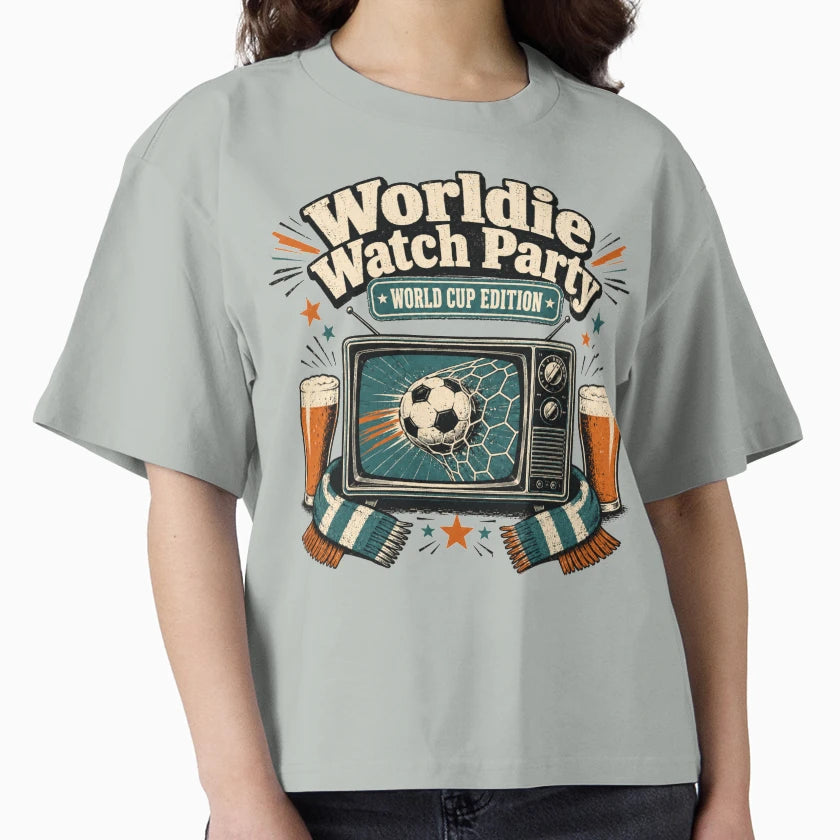 Worldie Watch Party Soccer Pub T-Shirt - Fun Novelty Design for Adults - T-Shirt, Sweatshirt, Hoodie