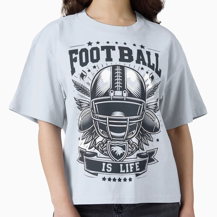 Football Is Life Bold Statement True T-Shirt - Novelty Apparel for Adults - T-Shirt, Sweatshirt, Hoodie
