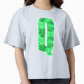 Letter Q Monogram Letter Art Green Triangle T-Shirt - Graphic Print Unisex - T-Shirt, Sweatshirt, Hoodie