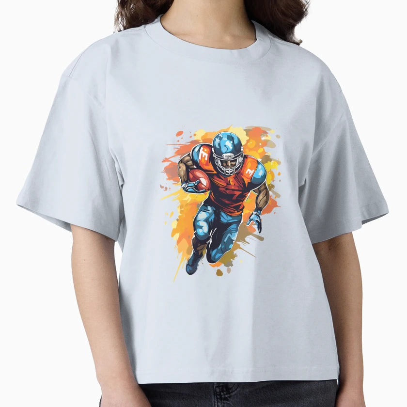 Artistic Cartoon Football Player T-Shirt - Custom Art Print for Adults - T-Shirt, Sweatshirt, Hoodie