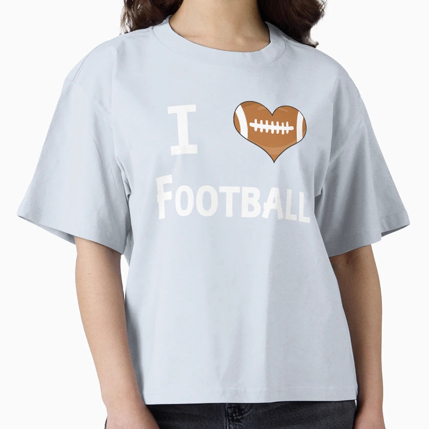 I Love Football Heart Ball Fan T-Shirt - Aesthetic Graphic Men Women - T-Shirt, Sweatshirt, Hoodie