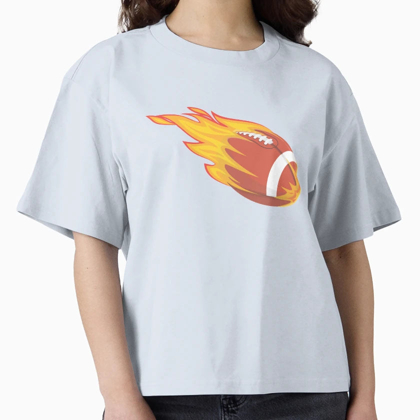 Flaming Football T-Shirt - Graphic Print Men Women - T-Shirt, Sweatshirt, Hoodie