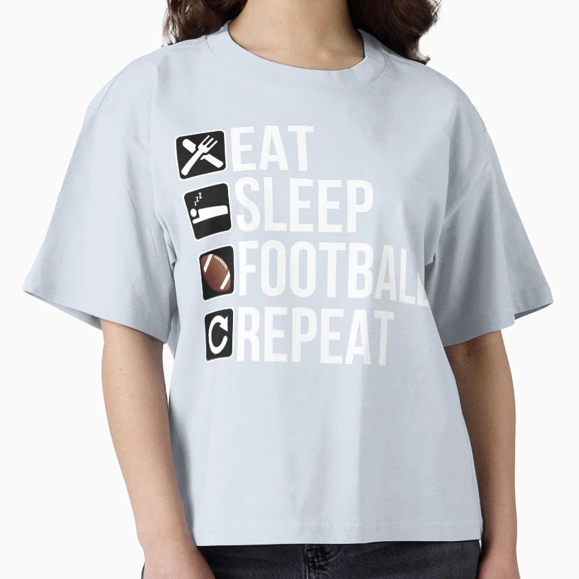 Football Player Gift Eat Sleep T-Shirt - Minimalist Print Men Women - T-Shirt, Sweatshirt, Hoodie