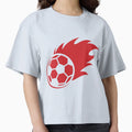 Football Red Fire Ball Football Ball T-Shirt - Trendy Graphic for Adults - T-Shirt, Sweatshirt, Hoodie