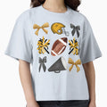 Cheer Football Bow T-Shirt - Minimalist Print for Adults - T-Shirt, Sweatshirt, Hoodie