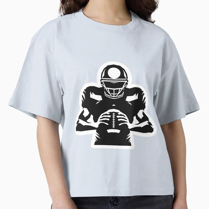 Football Player Holding Football T-Shirt - Novelty Apparel Unisex - T-Shirt, Sweatshirt, Hoodie