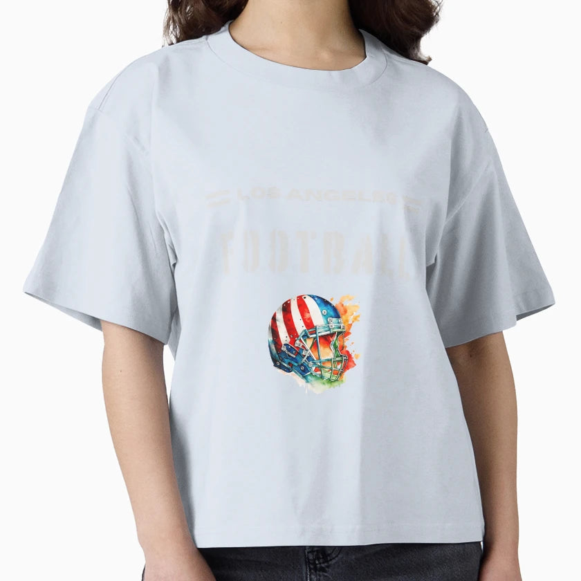 Los Angeles Football Usa Flag Helmet T-Shirt - Aesthetic Graphic for Adults - T-Shirt, Sweatshirt, Hoodie