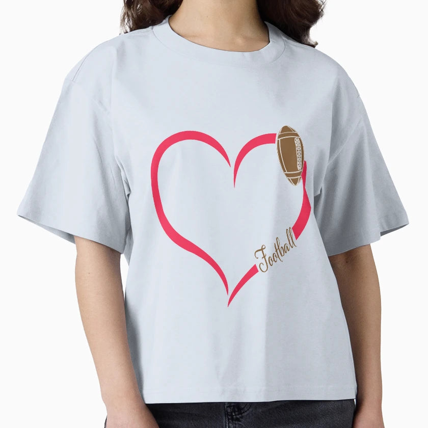 Football Heart Love T-Shirt - Novelty Apparel Unisex - T-Shirt, Sweatshirt, Hoodie
