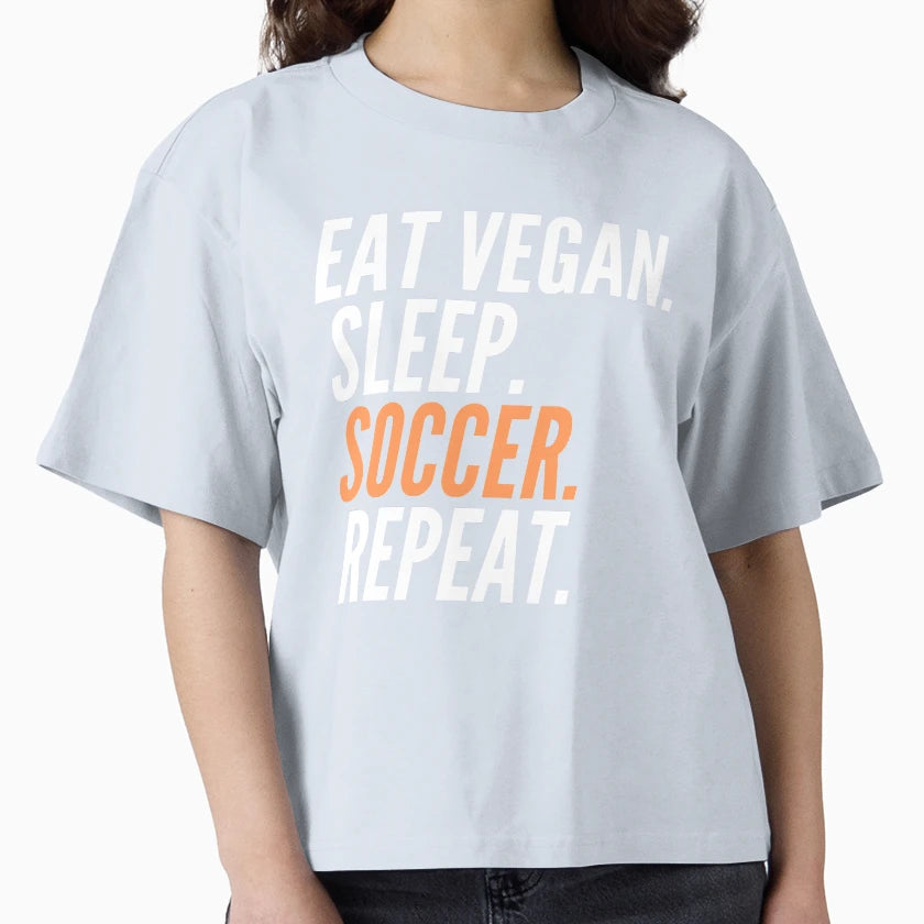 Eat Vegan Sleep Soccer Repeat Vegan T-Shirt - Minimalist Print Men Women - T-Shirt, Sweatshirt, Hoodie