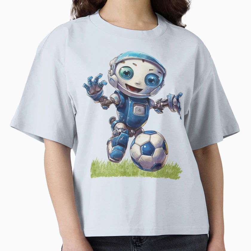Robot Playing Football T-Shirt - Unique Graphic for Adults - T-Shirt, Sweatshirt, Hoodie