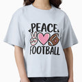 Peace Love Football Mom Teen T-Shirt - Casual Everyday Wear Unisex - T-Shirt, Sweatshirt, Hoodie