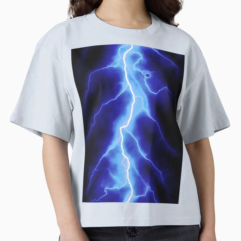 Blue Lightning T-Shirt - Custom Art Print Unisex - T-Shirt, Sweatshirt, Hoodie