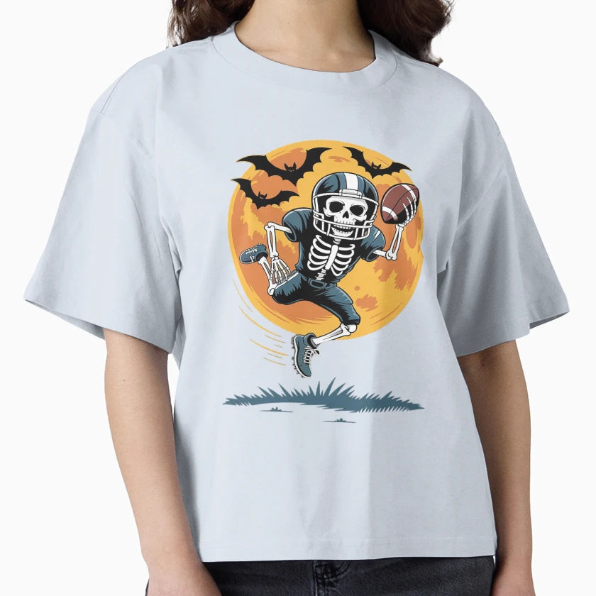 American Football Skeleton Halloween Sport T-Shirt - Graphic Print Unisex - T-Shirt, Sweatshirt, Hoodie